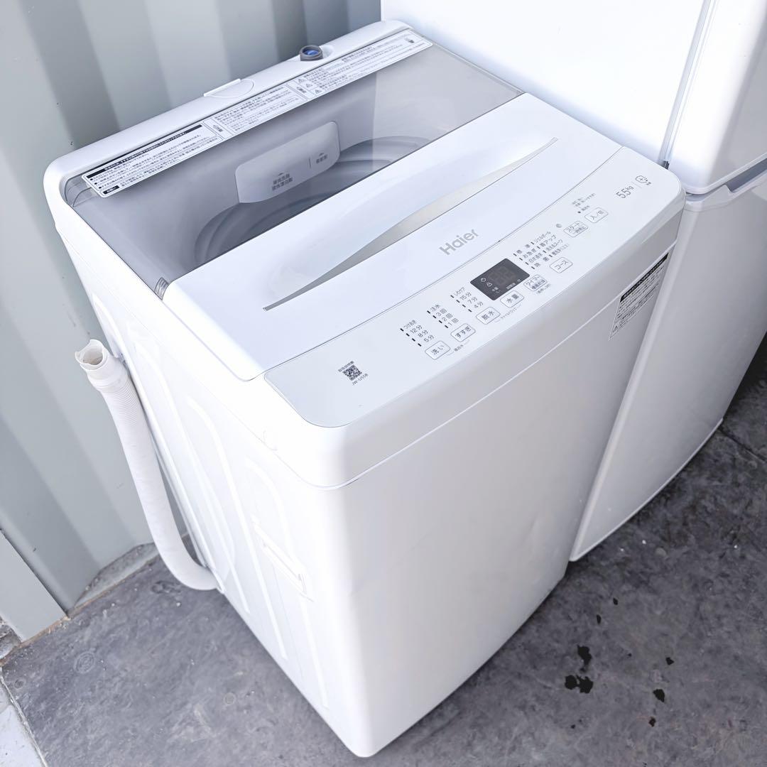 運搬取付無料！シンプルホワイト純正Haier冷洗＋レンジ3点セット！完動超美品！