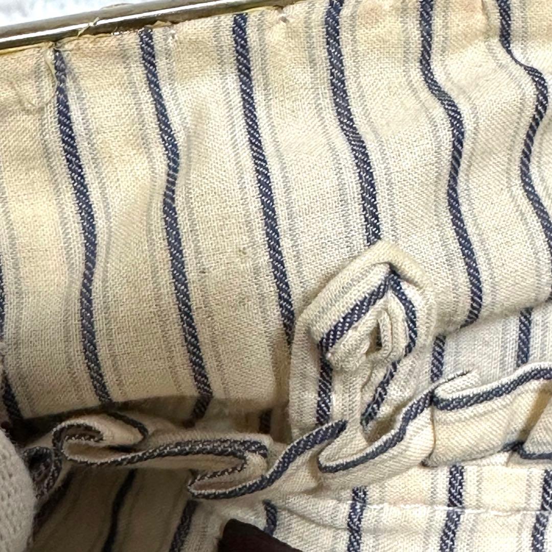 美品✨ジャマンピュエッシュ がま口 ビーズ ワンショルダーバッグ ラフィア カゴ