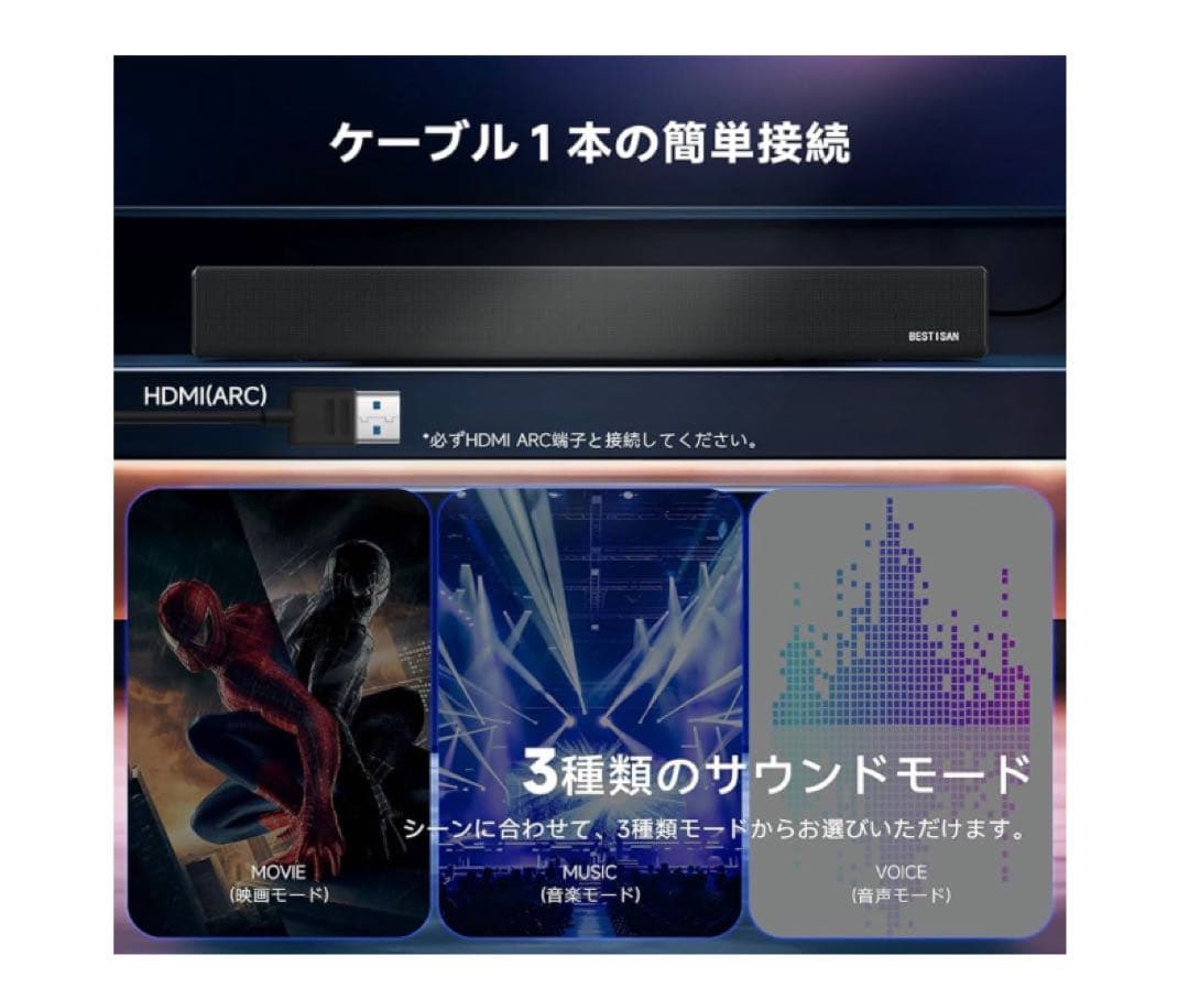 【新品】サウンドバー テレビ用スピーカーPC用 シアターバーフルレンジスピーカー