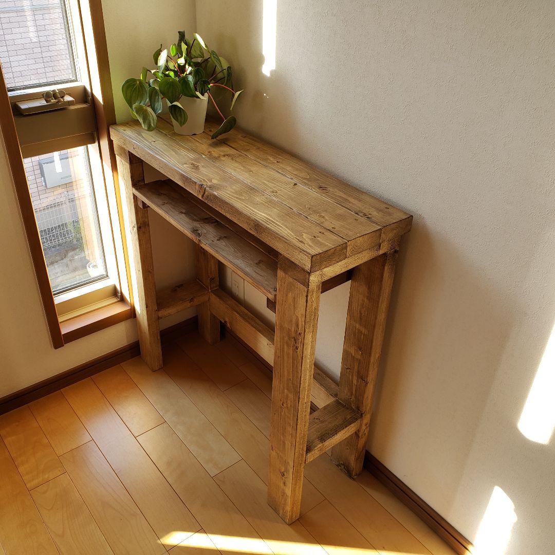 80×27棚つきカウンターテーブル　ジャコビーン　ハイテーブル