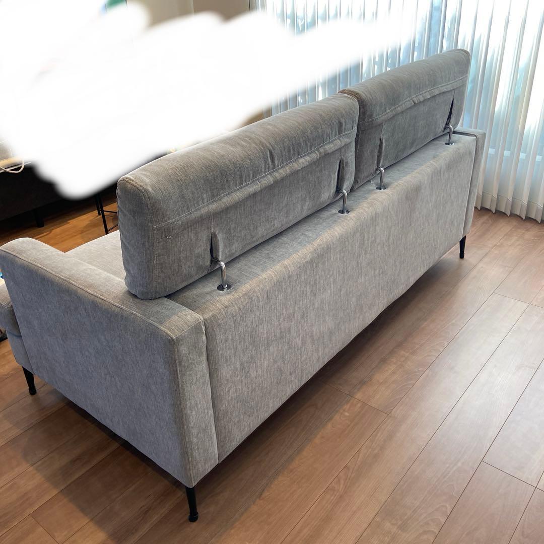 【送料込/美品】ニトリ 3人掛けソファ サザーラ グレー