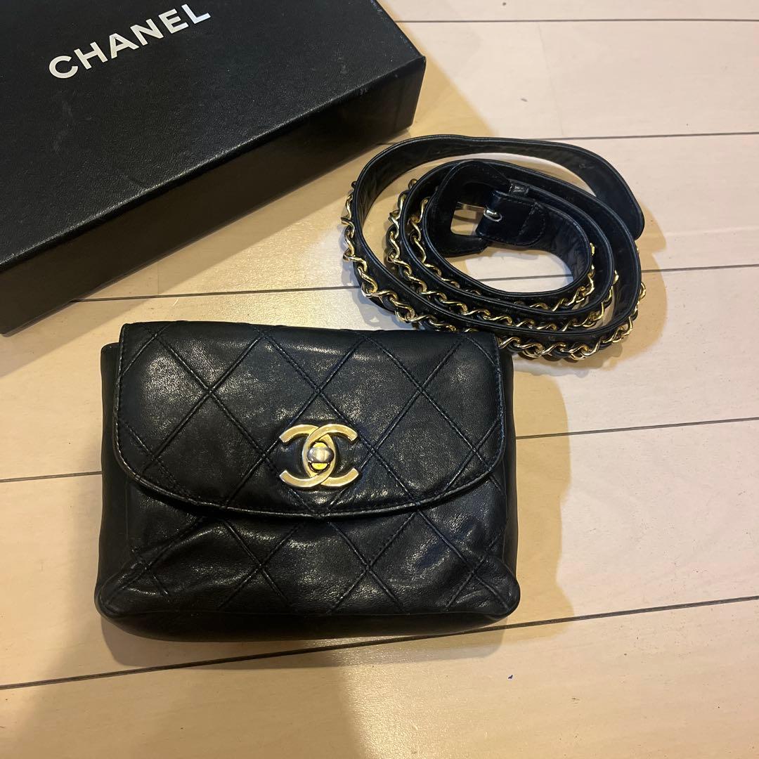 CHANEL ビコローレ　ウエストポーチ　マトラッセ　ヴィンテージ