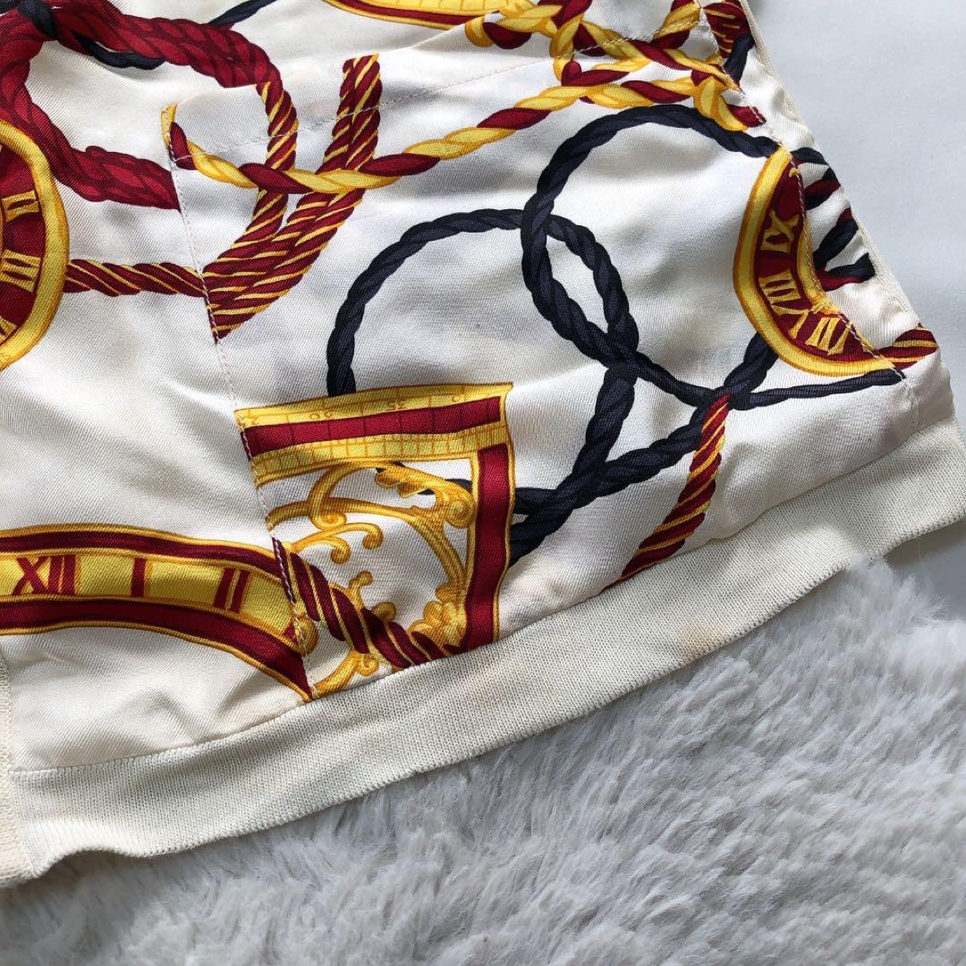 CELINE*セリーヌ　ヴィンテージカーディガン　ロープ柄　シルク100% 38