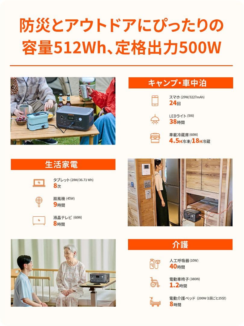 ✨️災害時に✨️Jackery ポータブル電源 500New 512Wh