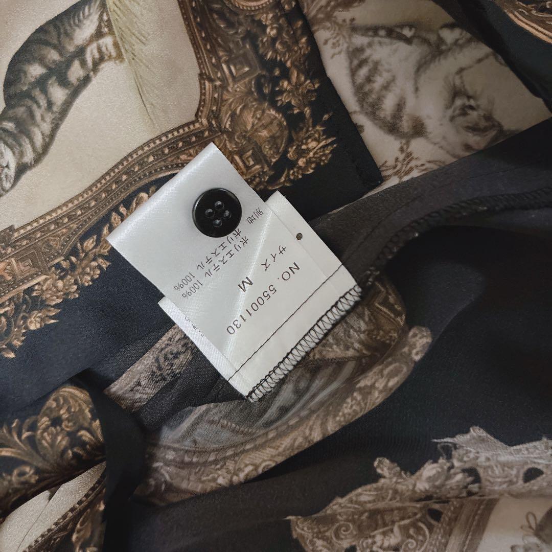 &ellecy ネコフレームシャツ　長袖　ブラック