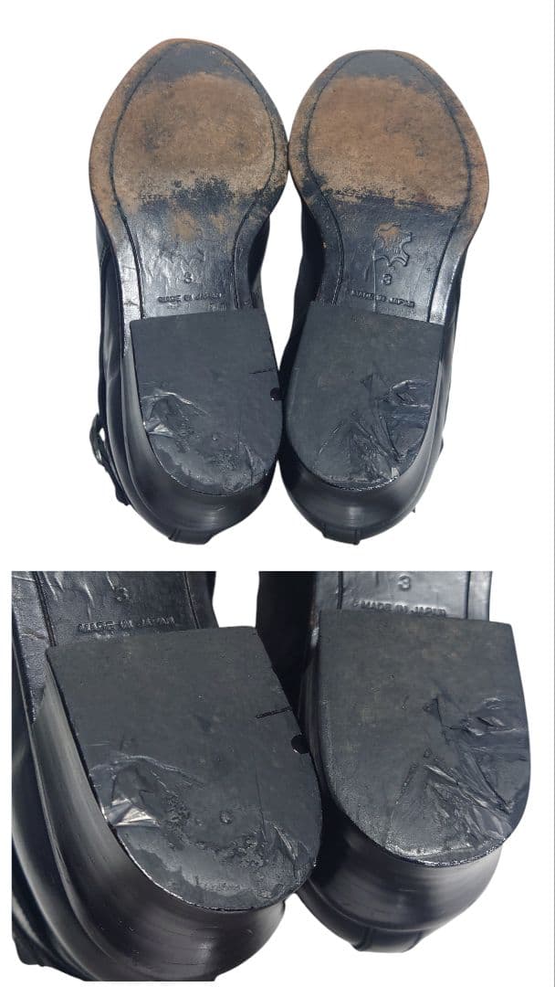 ラウンジリザード レザーブーツ サイドジップ ベルト レザー 黒 3