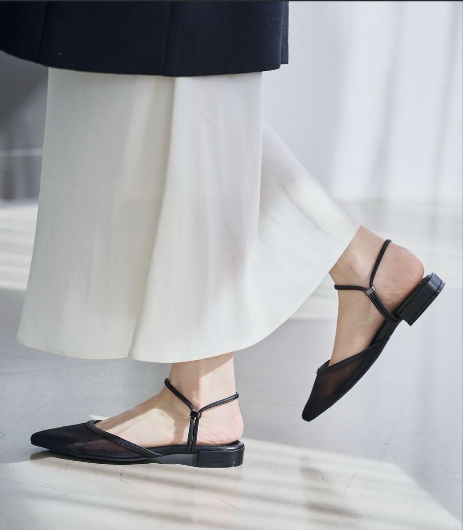 ポインテッド2WAYストラップチュールミュール　le talon