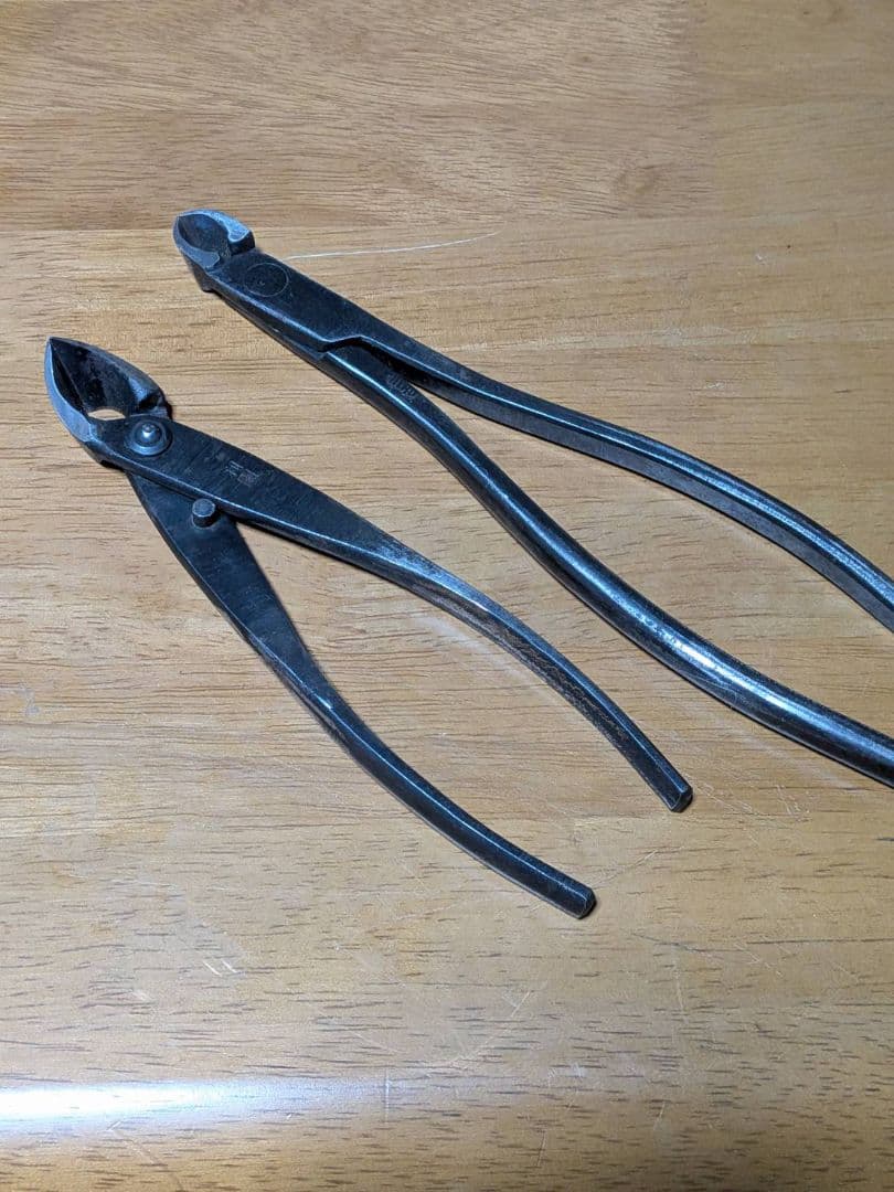 【希少銘】盆栽道具 兼進 利園 三吉 又枝切り 2点 植木鋏 古道具