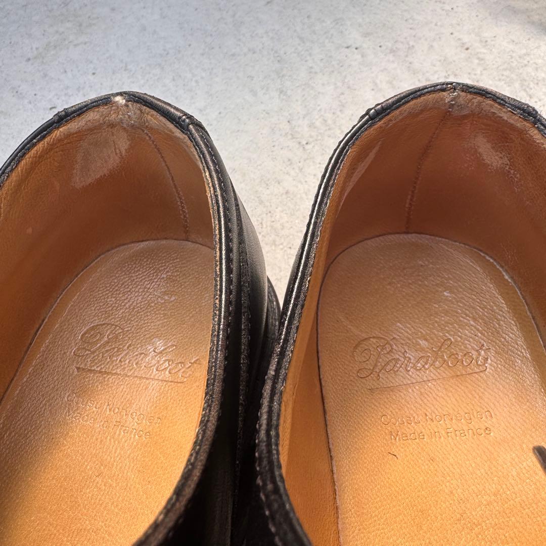 PARABOOT パラブーツUチップ 外羽根 黒 フランス製　ドレスシューズ　黒