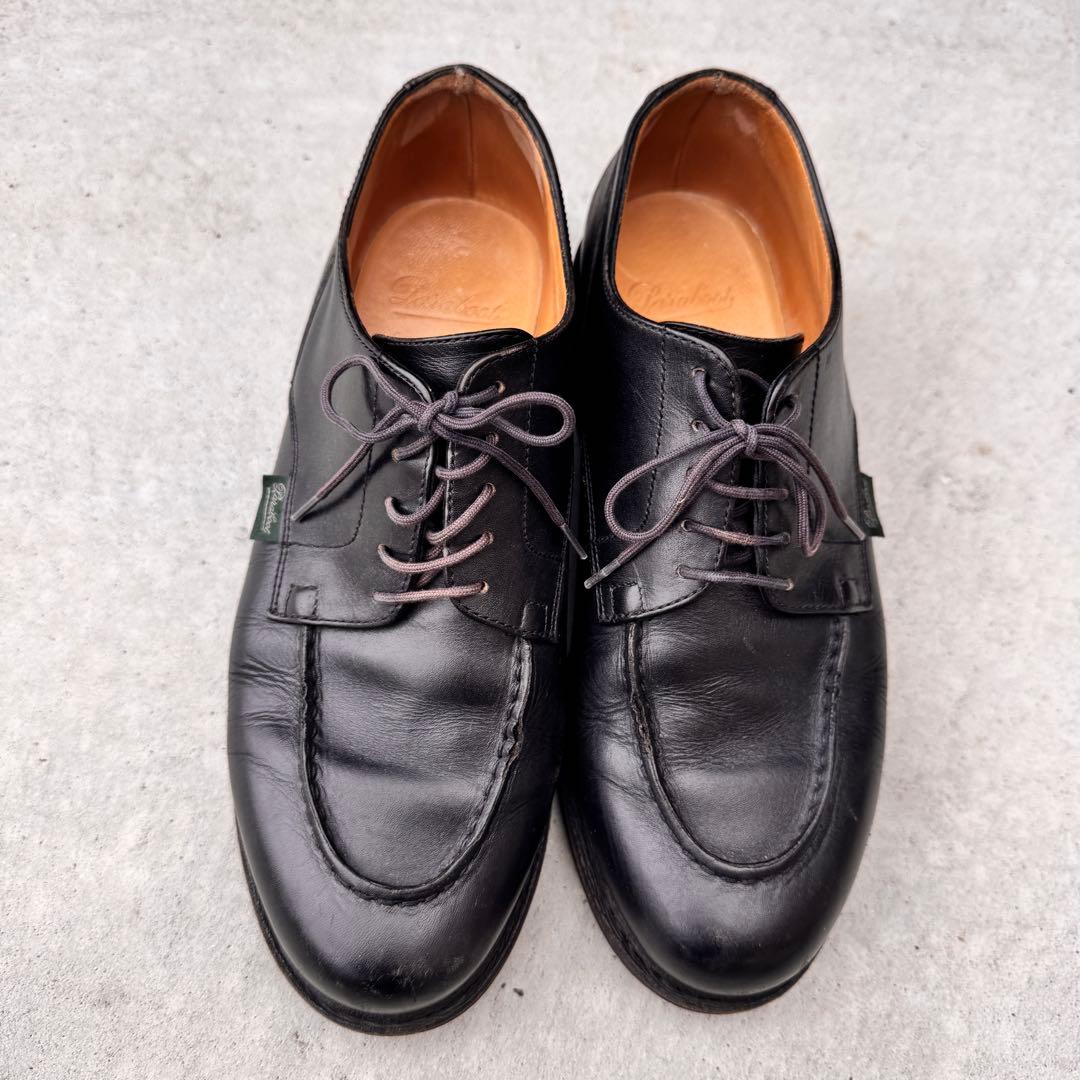 PARABOOT パラブーツUチップ 外羽根 黒 フランス製　ドレスシューズ　黒