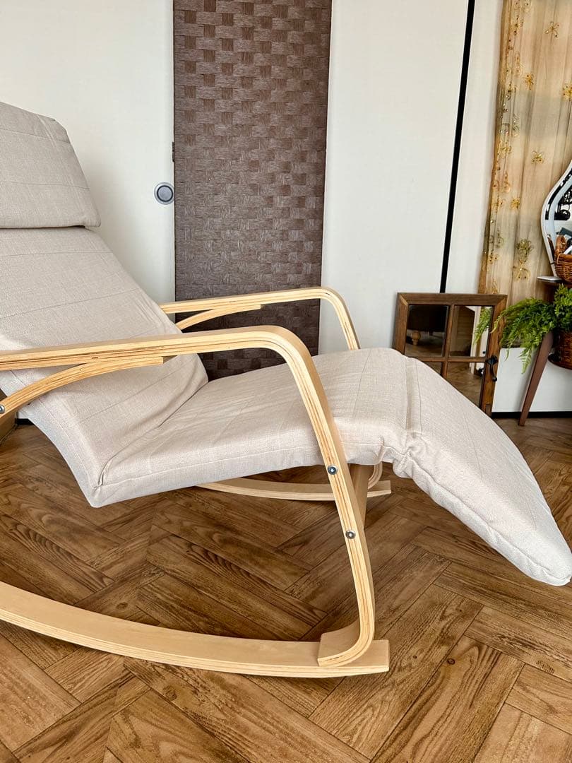 【新品未開封】ロッキングチェア フットレスト5段階調整　木製フレーム