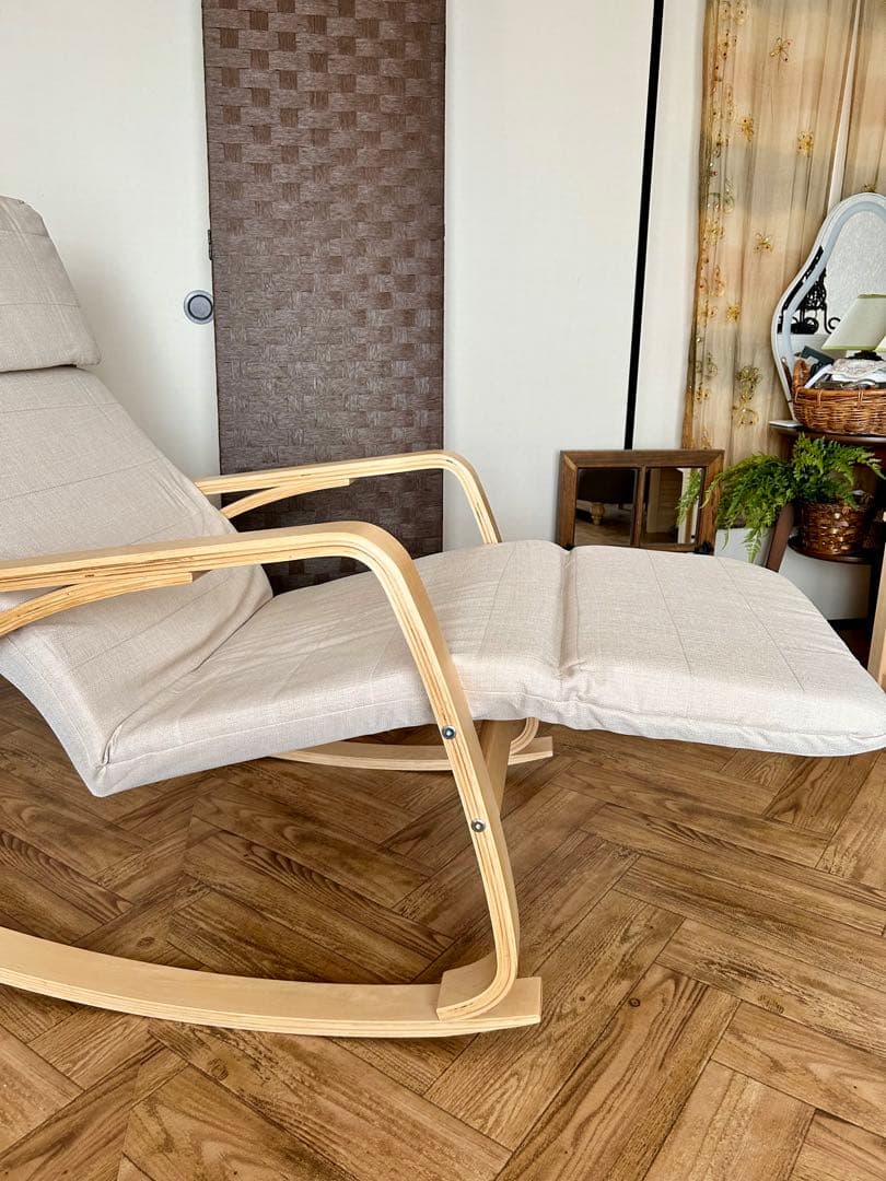 【新品未開封】ロッキングチェア フットレスト5段階調整　木製フレーム