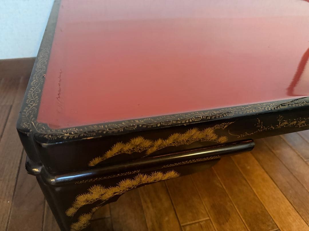 巨匠作品　豪華うるし塗？芸術美術　骨董　アンティーク　金？　うるし？座卓テーブル