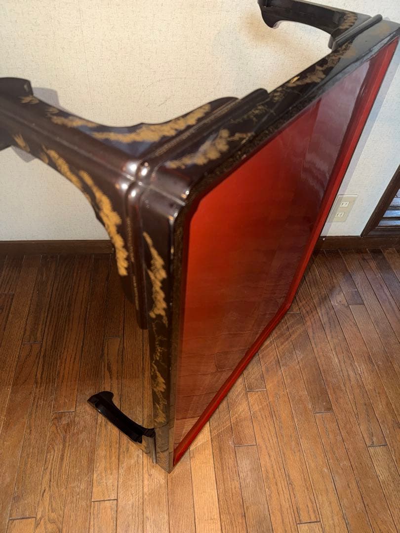 巨匠作品　豪華うるし塗？芸術美術　骨董　アンティーク　金？　うるし？座卓テーブル