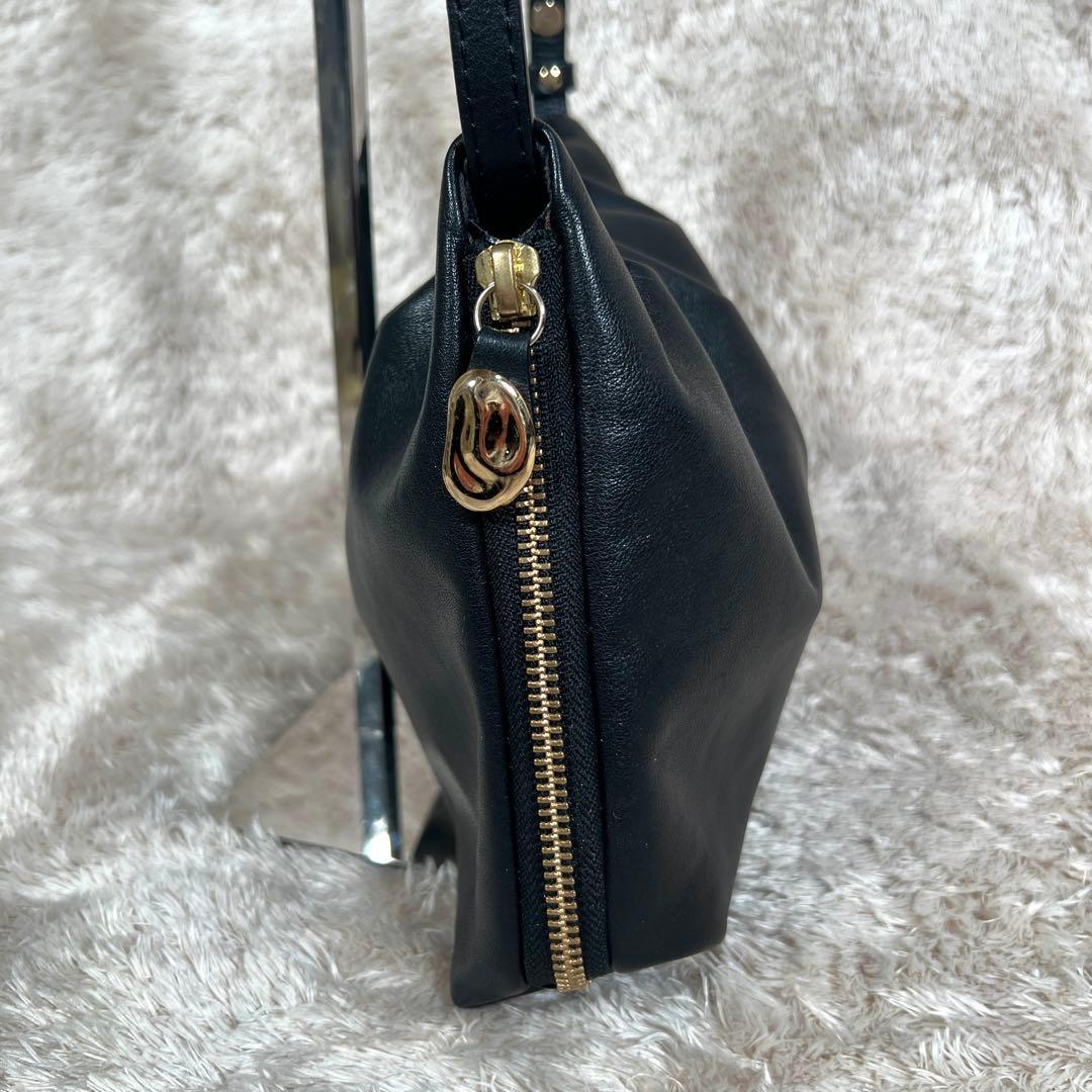 gemeil russet レザーワンハンドルミニショルダーバッグ　黒