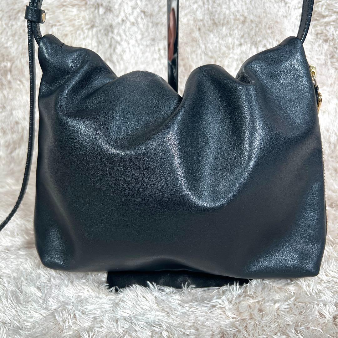 gemeil russet レザーワンハンドルミニショルダーバッグ　黒