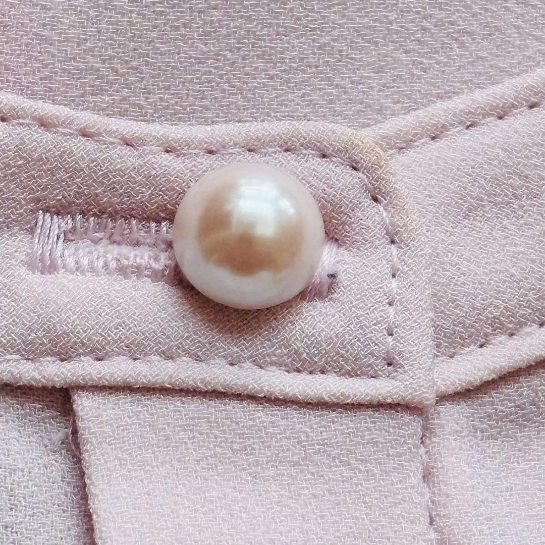 ANAYI 2023 バックサテン ボウタイブラウス 38 ピンク 2WAY