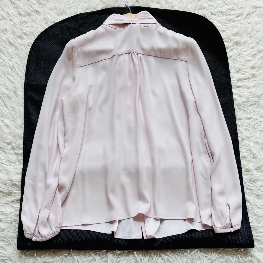 ANAYI 2023 バックサテン ボウタイブラウス 38 ピンク 2WAY