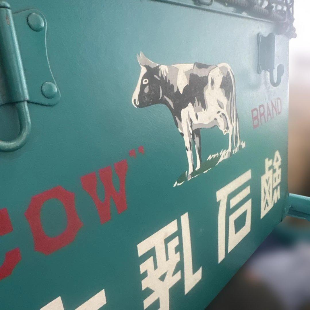 牛乳石鹸 ボテ箱 COW BRAND 網付き 収納箱 昭和レトロ　アンティーク
