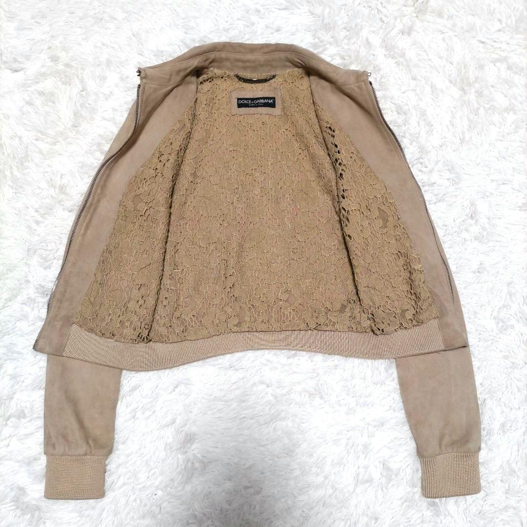 希少 DOLCE＆GABBANA定価30万羊革レザージャケットシルク混36S