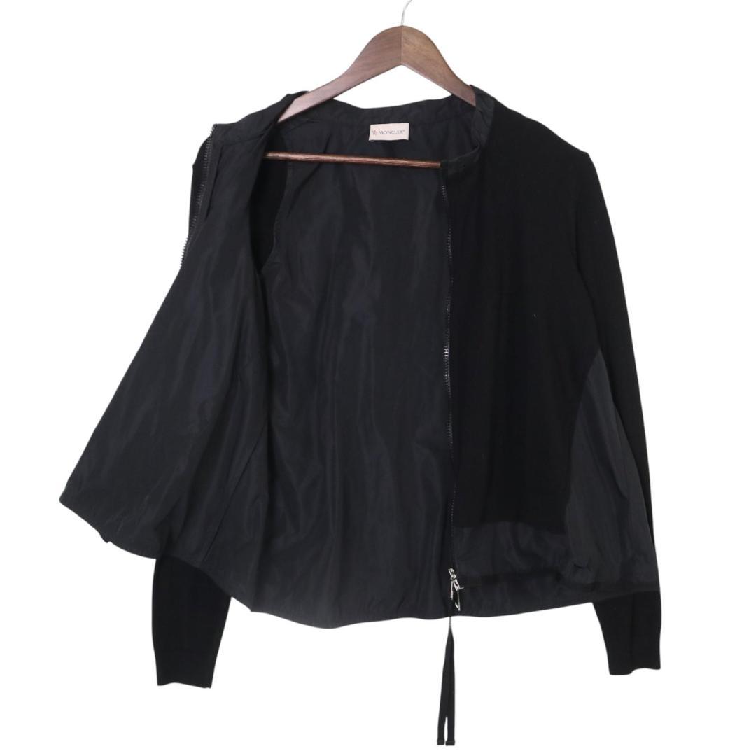MONCLER ブラック 長袖 ナイロン ニット カーディガン Sサイズ 美品