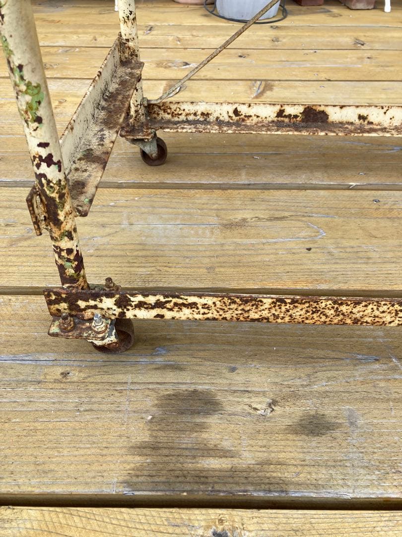 昭和レトロ　ワイヤーラック3段仕様　シャビー　ジャンクガーデン⑦