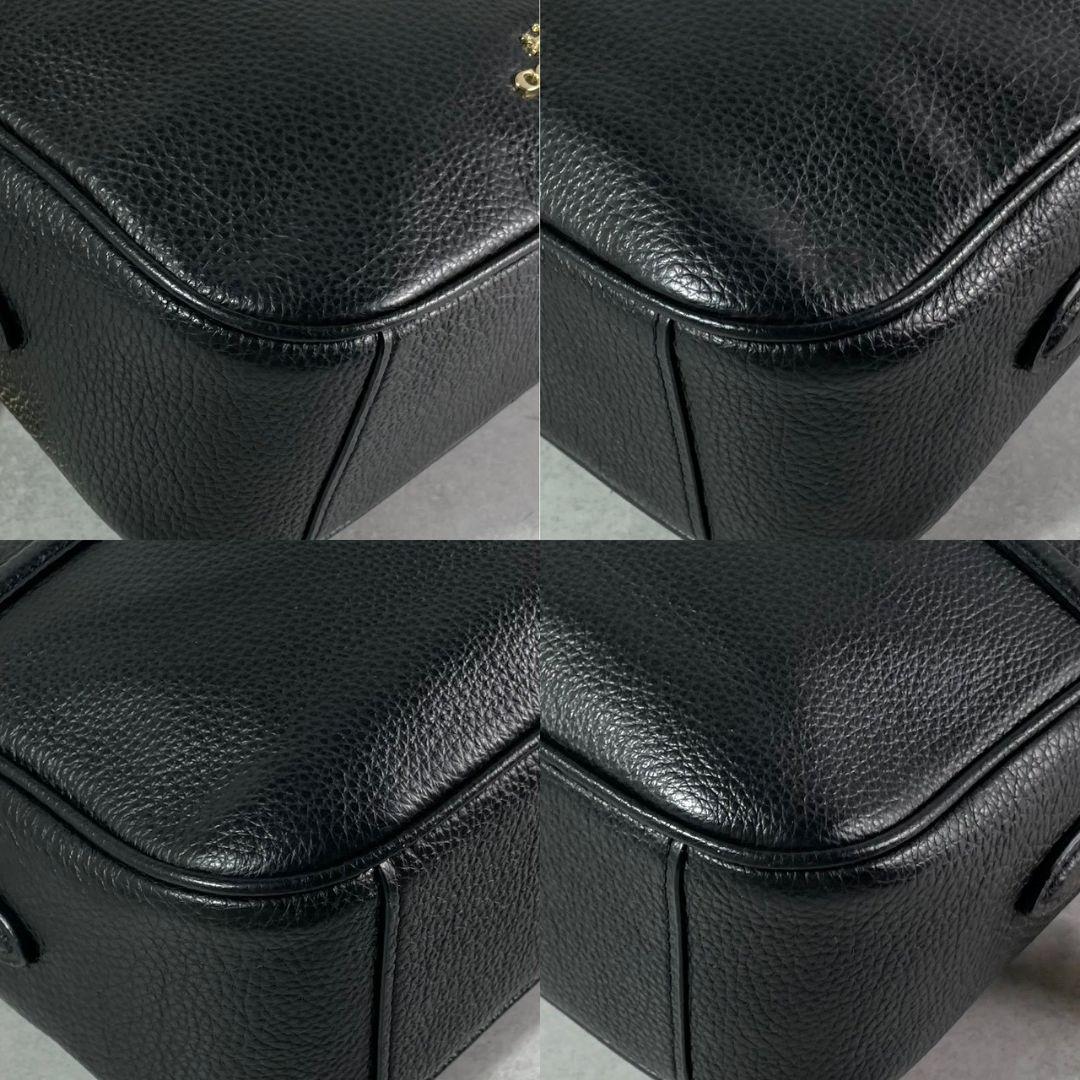 極美品 コーチ ジェス 2way ショルダーバッグ ダブルジップ レザー 黒