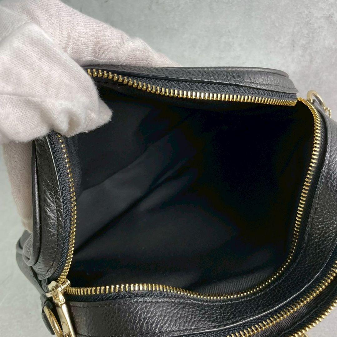 極美品 コーチ ジェス 2way ショルダーバッグ ダブルジップ レザー 黒