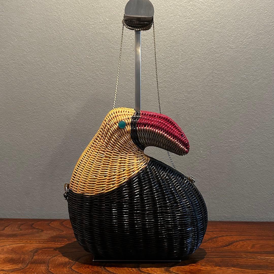 【匿名配送】SERPUI 鳥型 かごバッグ オウム チェーンストラップ 夏バッグ