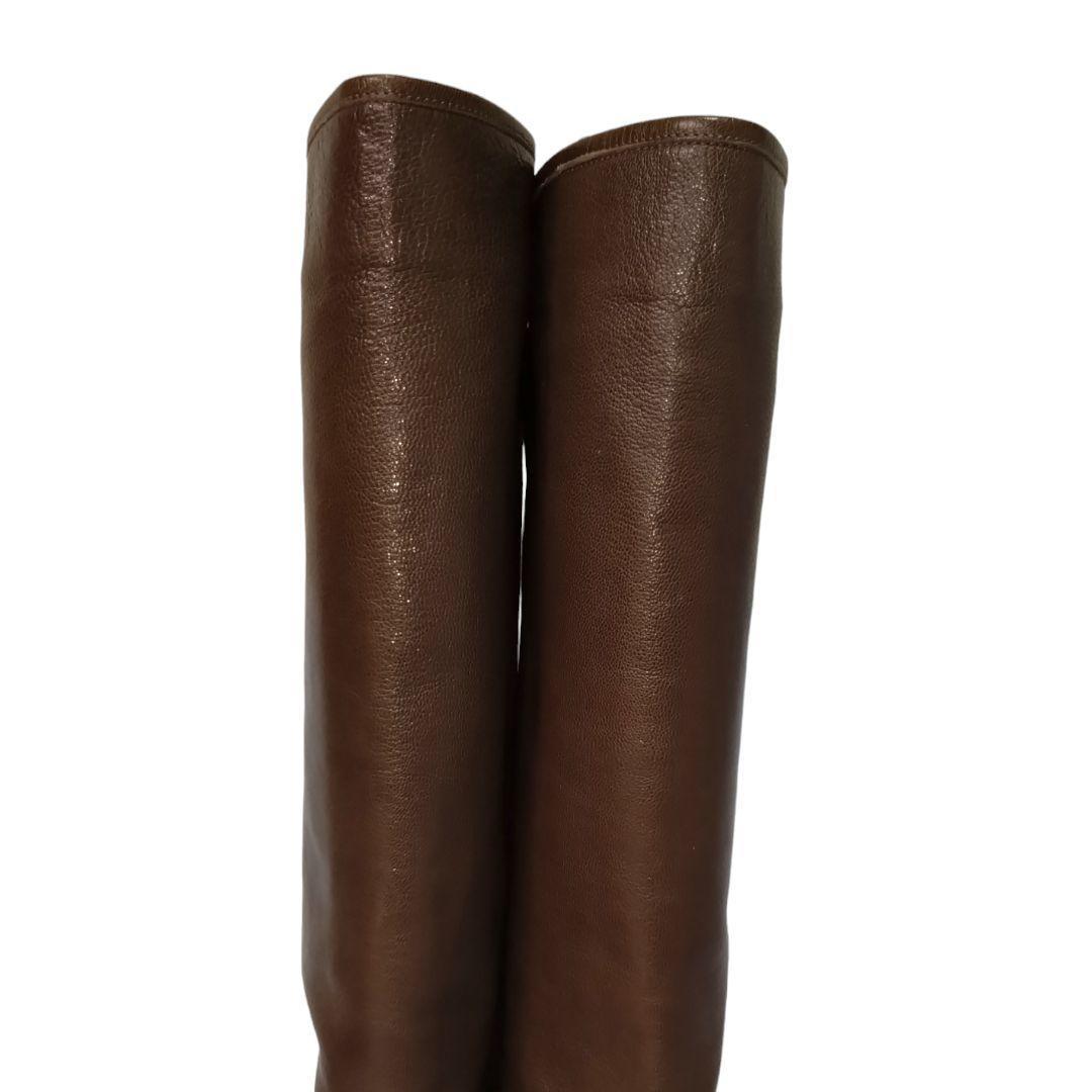 人気☆ L'AUTRE CHOSE ロングブーツ 本革 茶 38 モデルサイズ