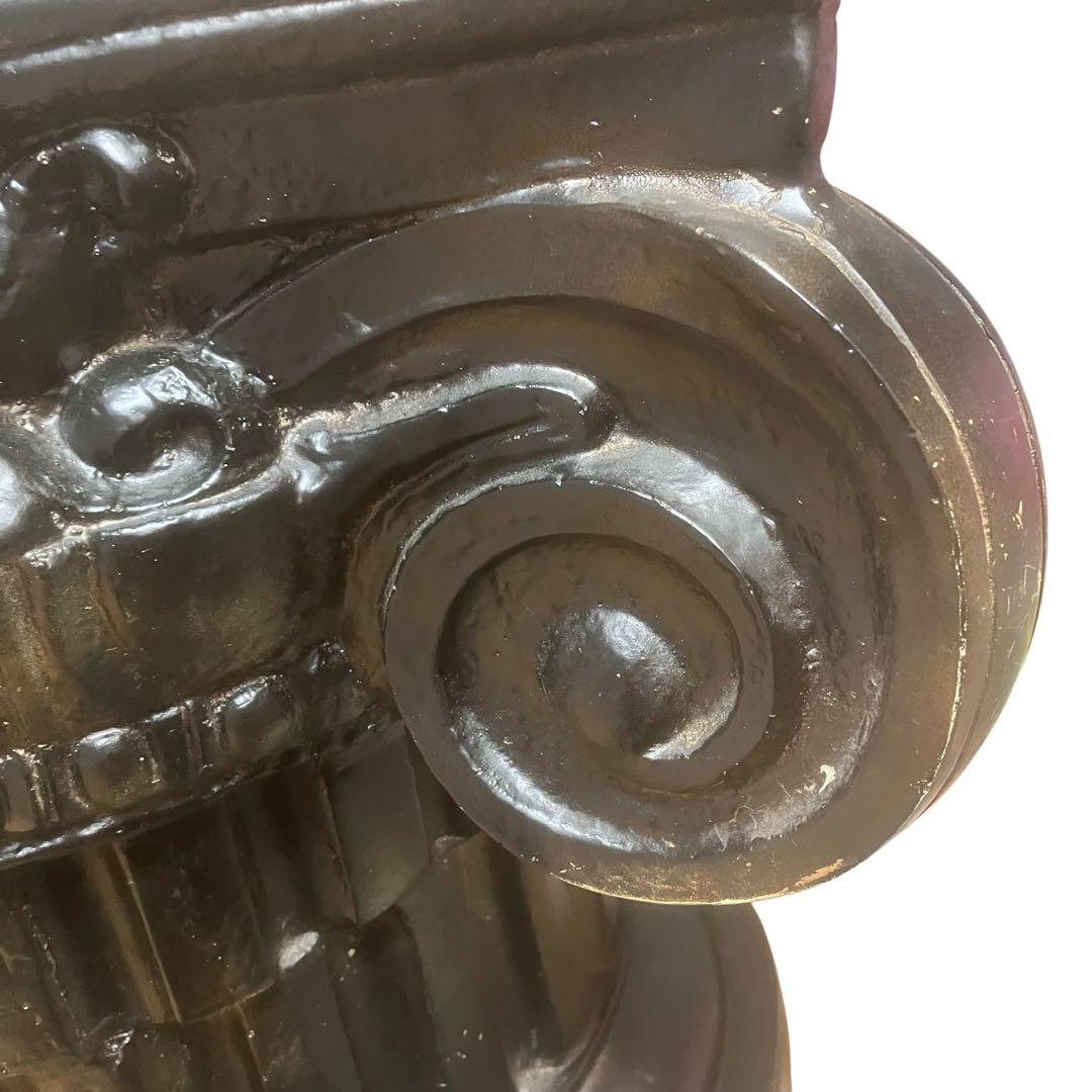 古代イオニア式 ガラス天板テーブル 特徴的な柱デザイン ロココ調　アンティーク