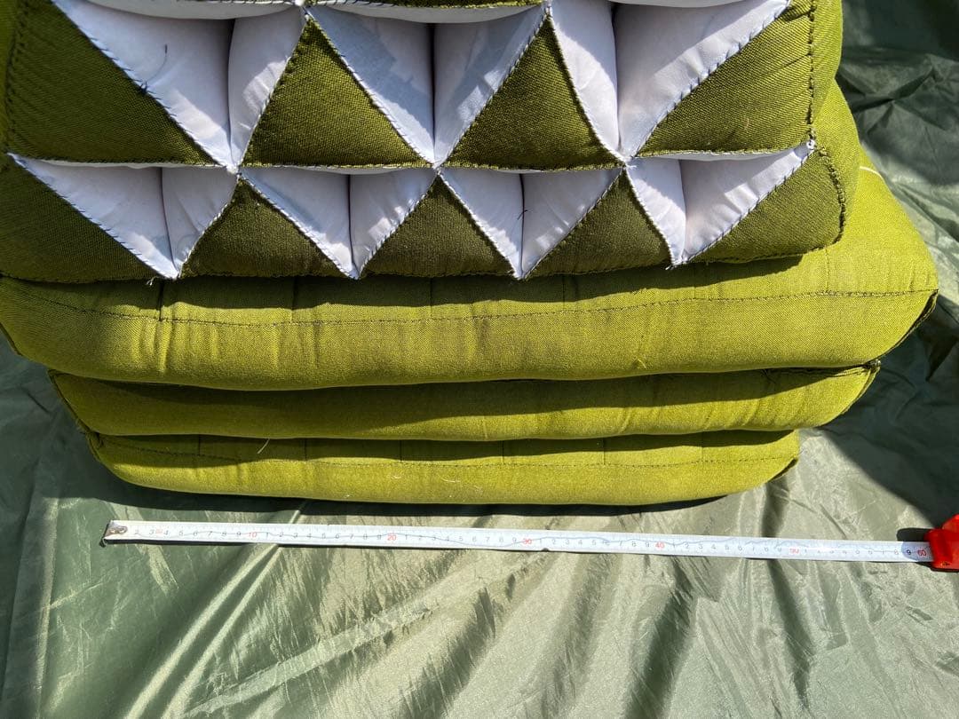 【ナナマフタページ】タイ　三角枕　お昼寝枕　ブルー・グリーン系