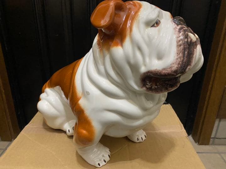 イタリア製　陶器　置物　ブルドッグ？　犬