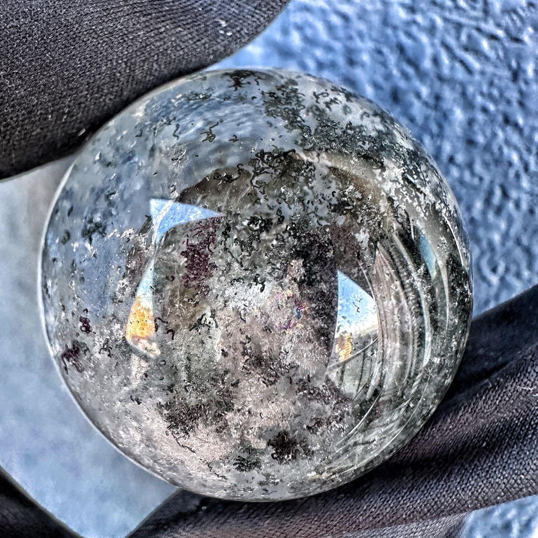 爆アレ❗️レインボー☆ガーデンクォーツ インクォーツ庭園水晶 丸玉 水晶A1323