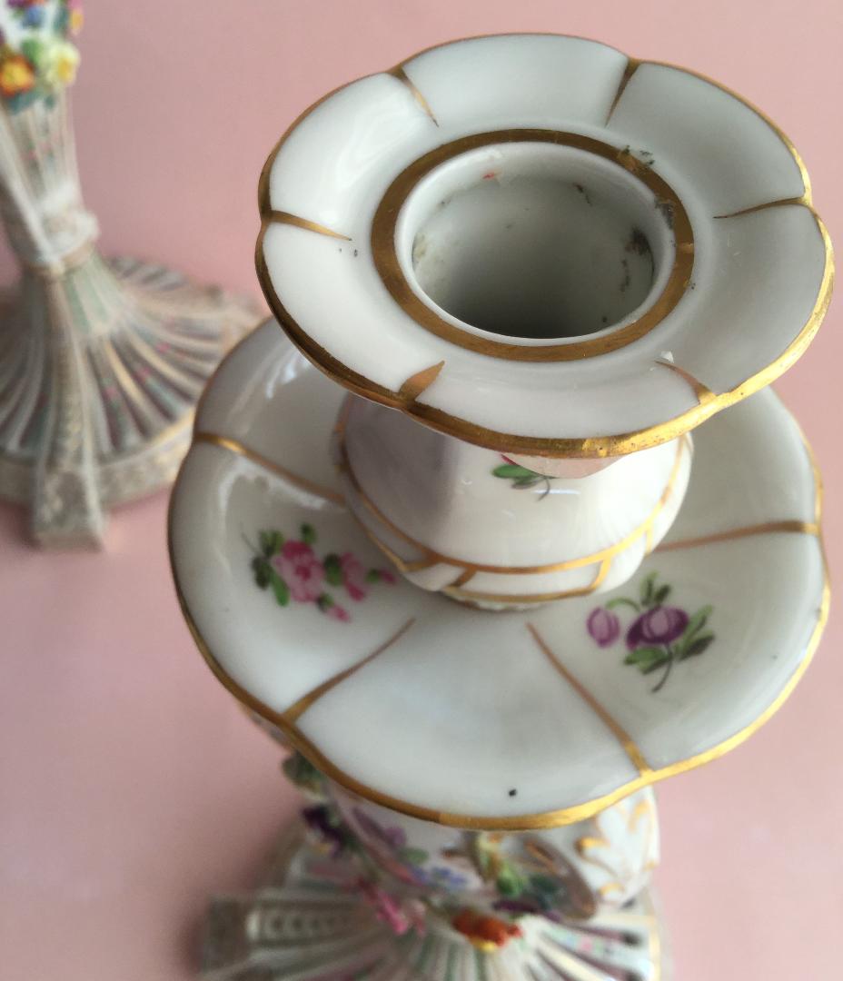 レア ドレスデン カールティーメ ペアキャンドル