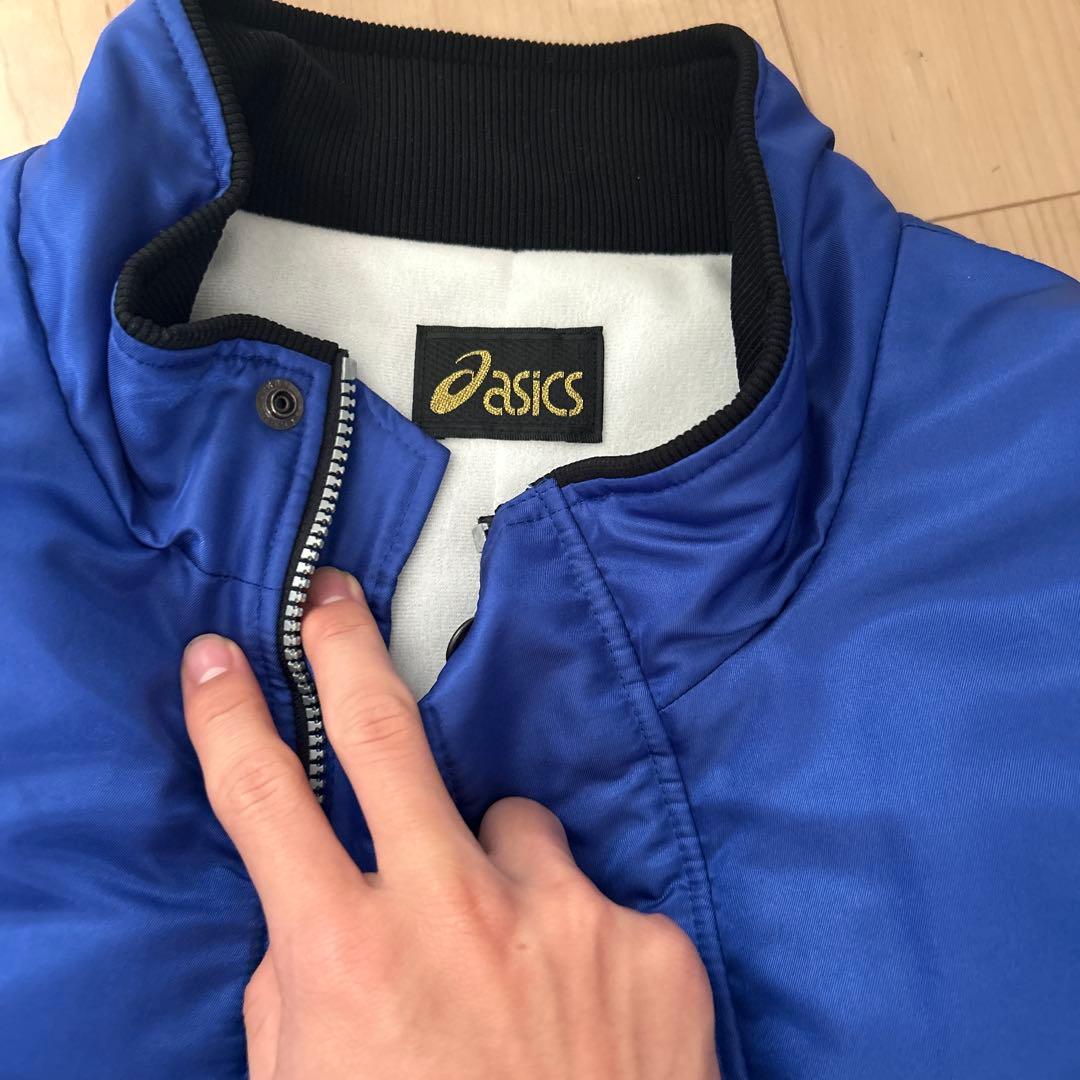 asics ウィンドブレーカー セットアップ 中綿 青