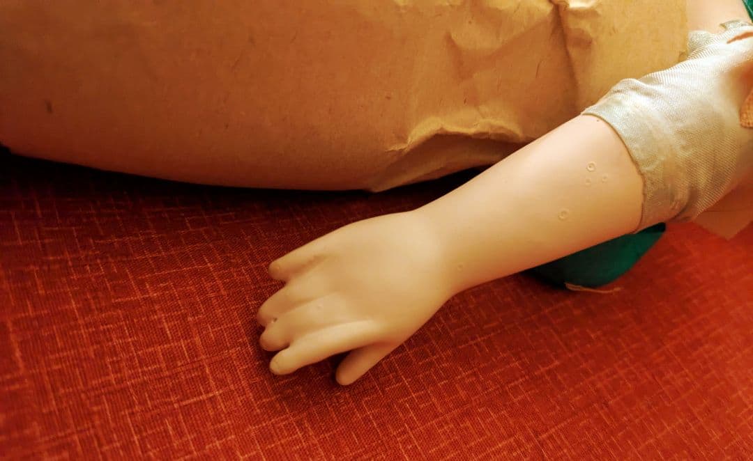 昭和初期　12号 市松人形　在銘　ビスクドール　日本玩具人形類統制協会