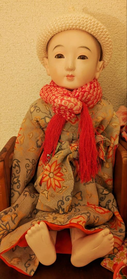 昭和初期　12号 市松人形　在銘　ビスクドール　日本玩具人形類統制協会