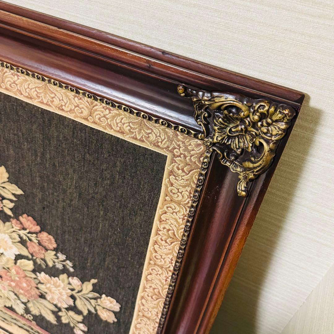 アンティーク額縁　ゴブラン織り タペストリー イタリア製 絵画 132x85