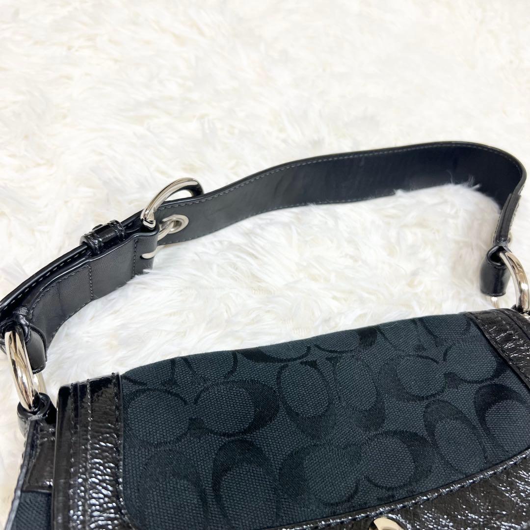 COACH コーチ ワンショルダーバッグ ハンドバッグ シグネチャー ブラック