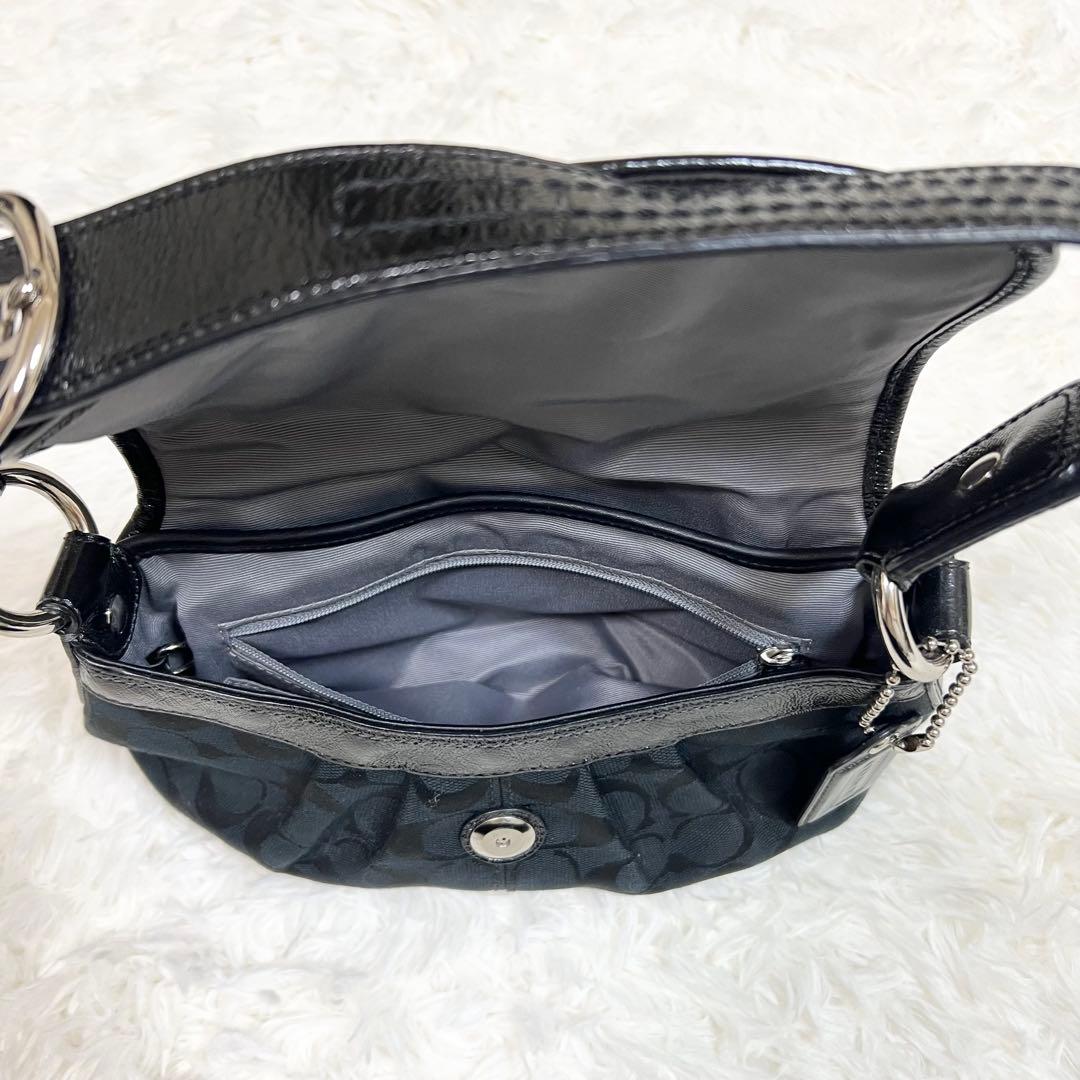 COACH コーチ ワンショルダーバッグ ハンドバッグ シグネチャー ブラック