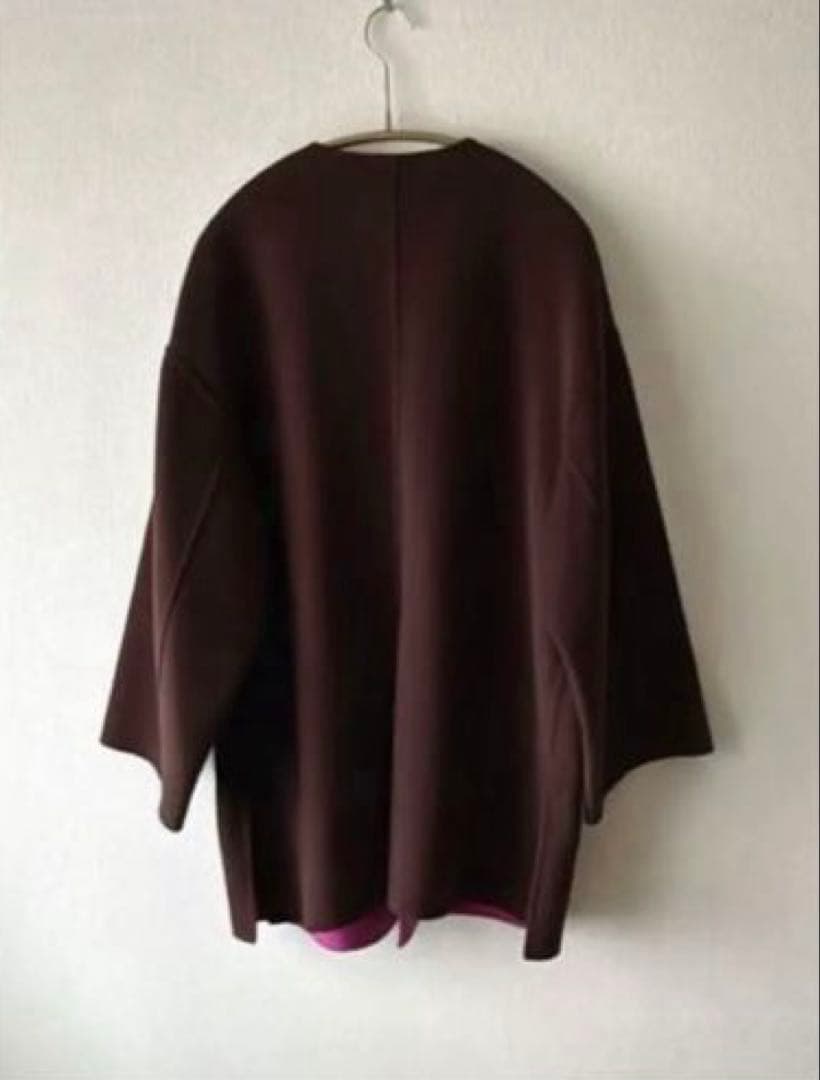 最終SALE【ユナイテッドアローズ】バイカラーリバーミドルコート ノーカラー