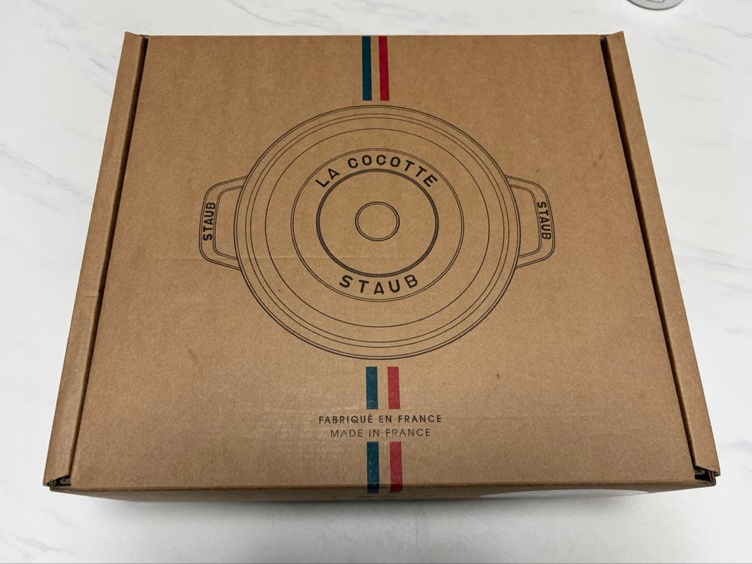 【美品】Staub ストウブ ココット　26 ミトン付　 黒　両手鍋