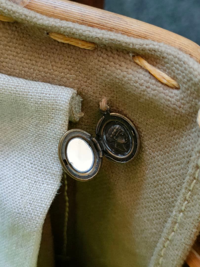 美品　ebagos エバゴス　紅籐カゴ　トートバッグ　ラビットファー