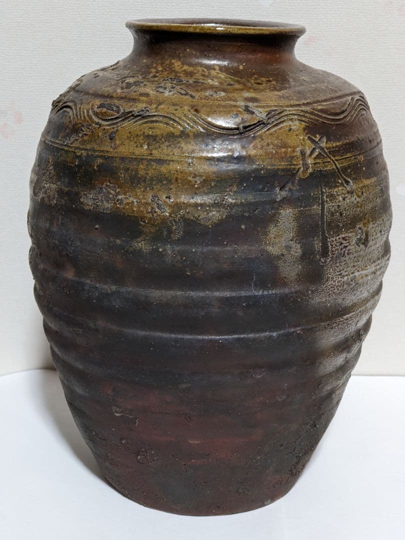 ♦️古備前 櫛目波状文壺 室町時代〜桃山時代 花活け 茶道具 置物 古美術骨董品