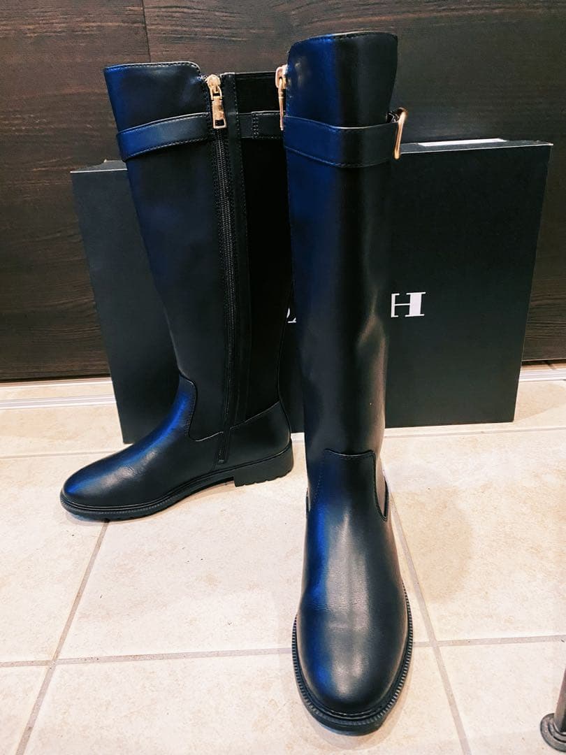 【未使用に近い】コーチCOACH ロングブーツ ブラック ゴ