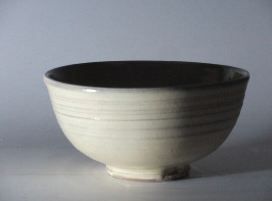 松井康成　粉引茶碗 素朴で透明感のある名碗！7138