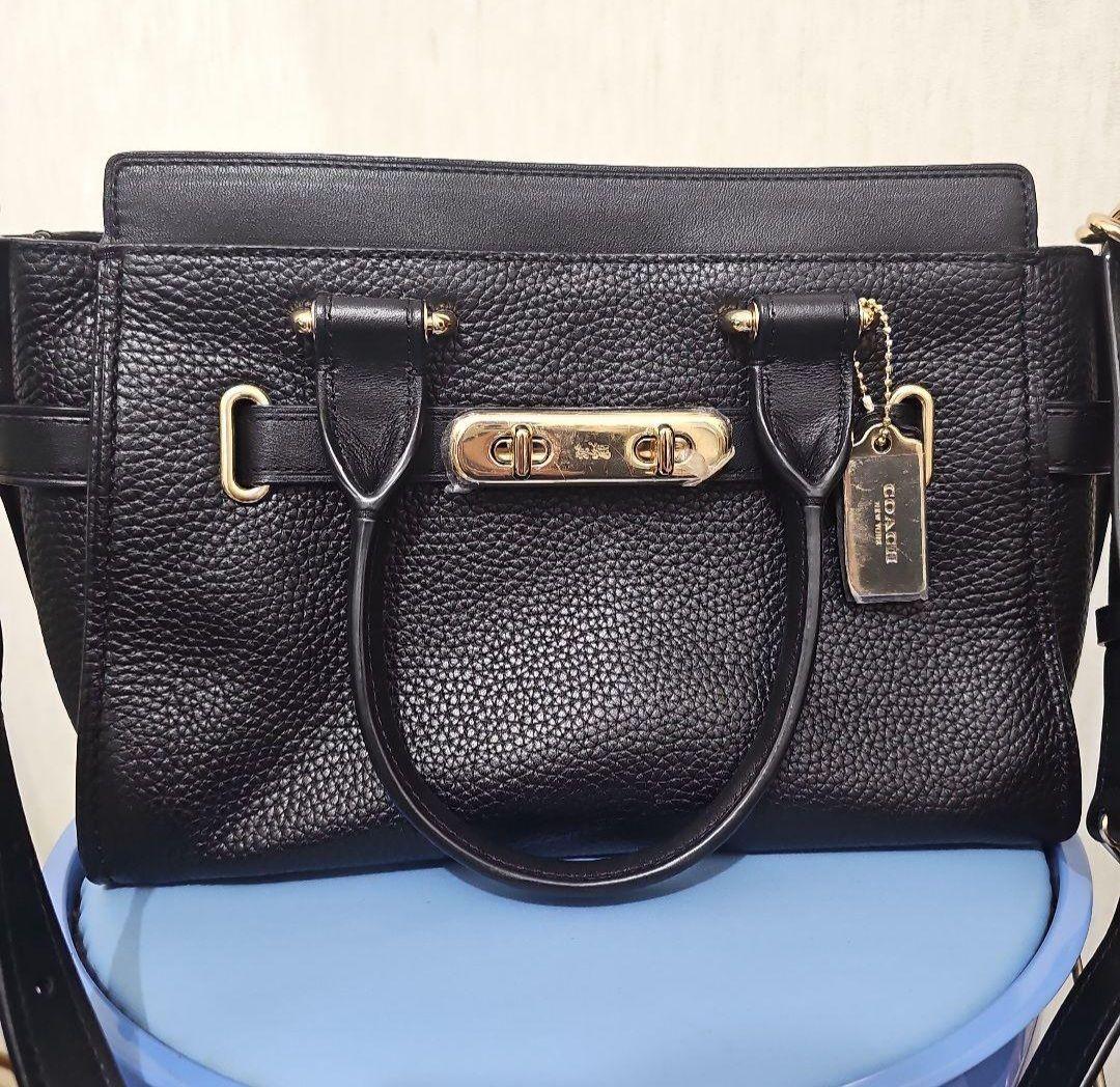 COACH　ショルダーバッグ　2way　レディース　ブラック 黒 レザー