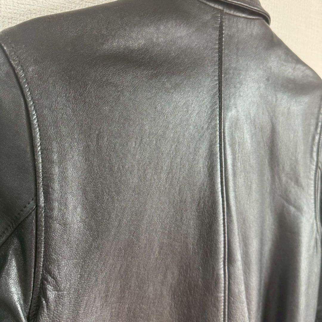 山羊 本革 レザー ジャケット コート 黒 ヤギ革