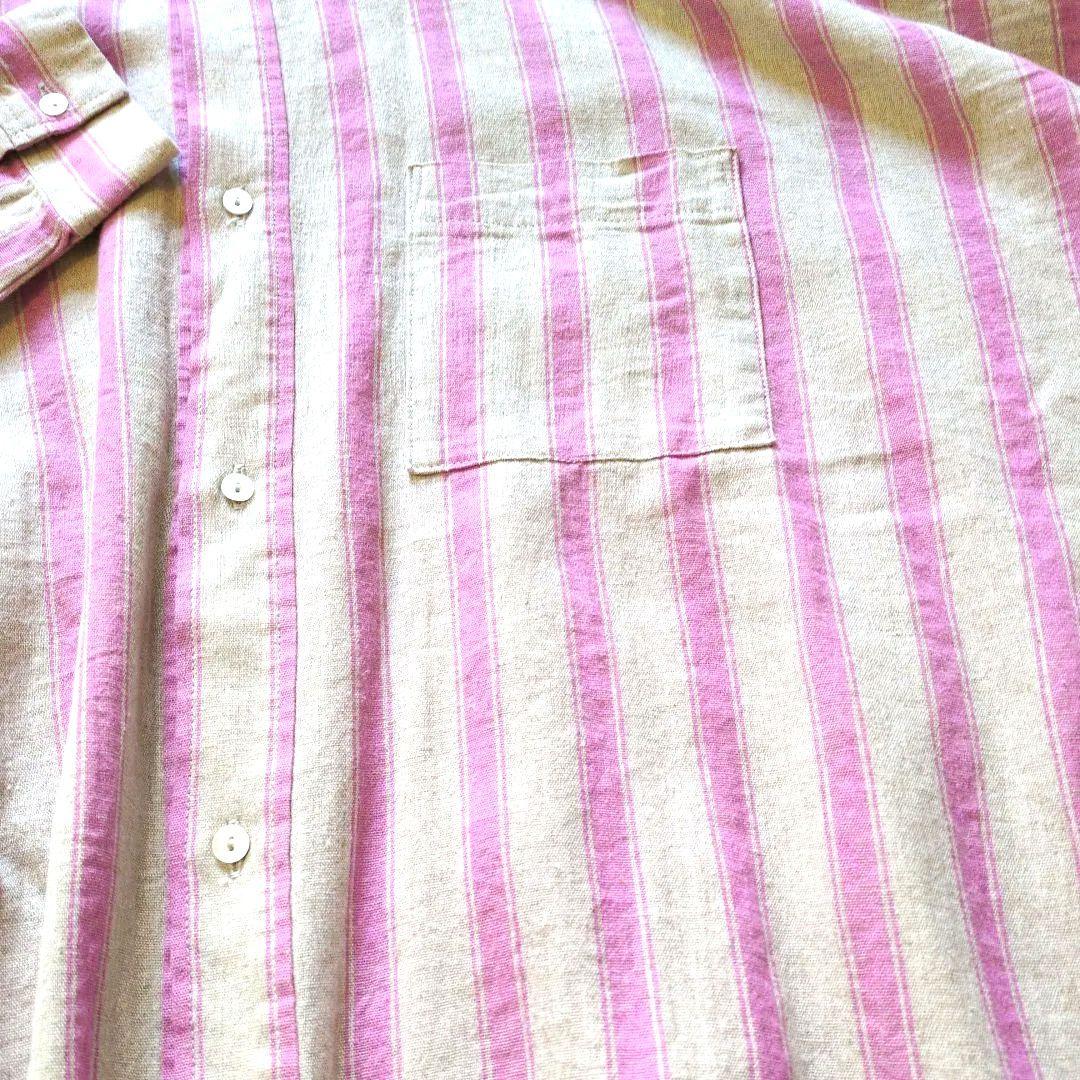 ICHI Antiquitesイチアンティークス リネンコットンストライプシャツ